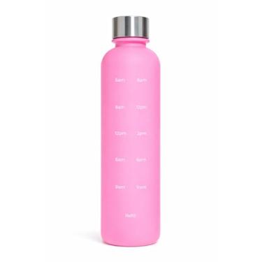 Imagem de Garrafa de Água Plástica 1000 ml Leve e Resistente para Esportes Academia Trilhas e Uso Diário (Rosa)