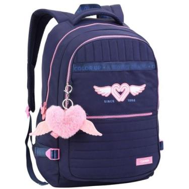 Imagem de Mochila de Costas Juvenil Feminina Material Escolar Resistente Design 