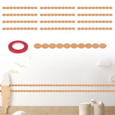 Imagem de 12 peças de madeira decorativa recortada inacabada 40 cm Ondas Moldagem de Parede Madeira com Fita Adesiva Descasque e Cole DIY Acabamento de Parede Recortado de Madeira para Artesanato DIY