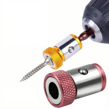 Imagem de Anel magnético de liga magnética anticorrosão adaptador de broca de troca rápida para casa, oficina, eletrônicos, projetos faça você mesmo, vermelho