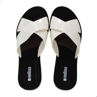Imagem de Tamanco Melissa Essential Cross Slide Adulto Preto/Bege