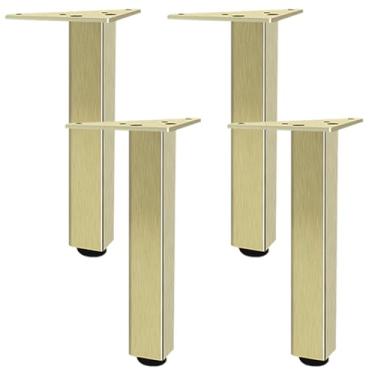 Imagem de Pés de suporte de móveis. 4 peças de pernas de armário ajustáveis 6 cm-60 cm Pernas de sofá resistentes Pernas de armário pés de armário pé de cozinha, tapete de borracha, com parafuso (27 cm/10,6")