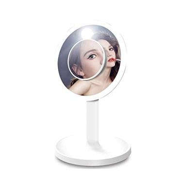 Imagem de Espelhos de bancada espelho de bancada LED desktop recarregável por USB brilho ajustável 5V 1W maquiagem cosmética 1500mAh espelho espelho de barbear espelho de maquiagem (cor: B) (cor: B)