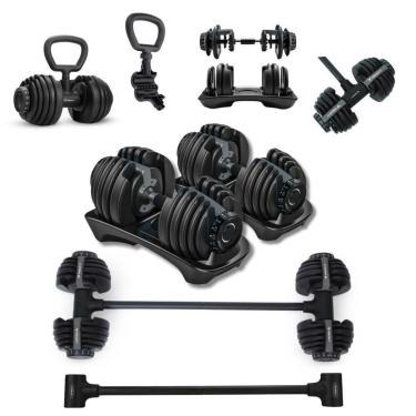 Imagem de Halter Ajustável Com Barra Anilha Kettlebell 50kg Yangfit-Unissex