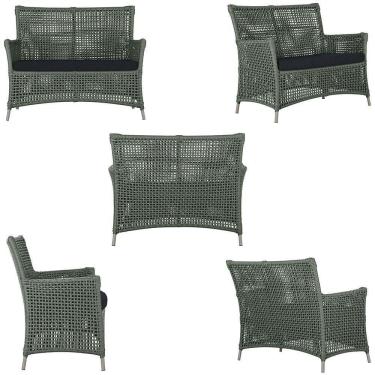 Imagem de 2 Sofás área Externa Igapó Alumínio Fendi Corda Náutica E12 Verde