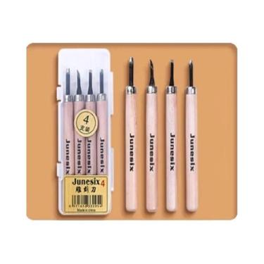 Imagem de Kit De Estamparia Em Bloco De Borracha Macia Para Gravação Em Linóleo,