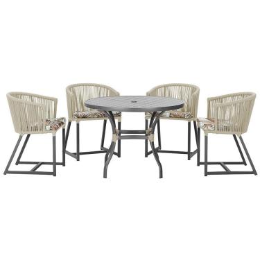 Imagem de Mesa Com 4 Cadeiras E Noronha Estofado 6 Trama  Rami