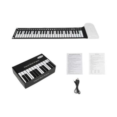 Imagem de Piano Portátil De Silicone Com 49 Teclas, Teclado Eletrônico Dobrável 