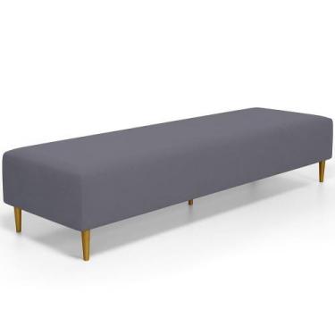Imagem de Puff Decorativo Sala De Estar Bali W01 Pés Palito 210x60cm Suede Cinza
