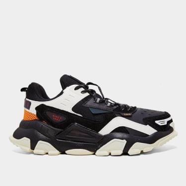 Imagem de Tênis Couro Qix Trek, Preto, Branco, 38