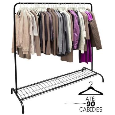 Imagem de Cabideiro Arara De Roupas De Chão Com Sapateira Açomix