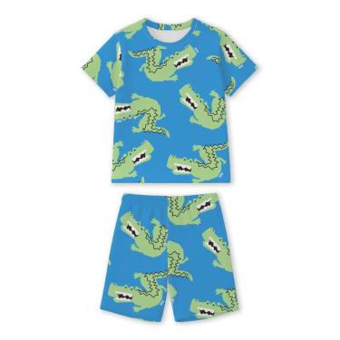 Imagem de Pijama Infantil Menino Com Estampa de Crocodilo Azul Bimbi-Masculino