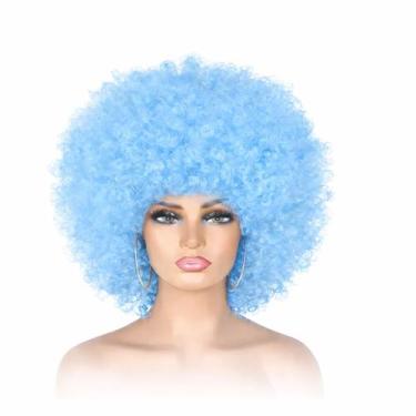 Imagem de Peruca Black Power Gigante Acessório Para Carnaval Cor:Azul - RPires, 