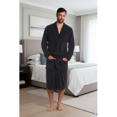 Imagem de Roupão Atoalhado Masculino - Sogni Belli, GG, Preto