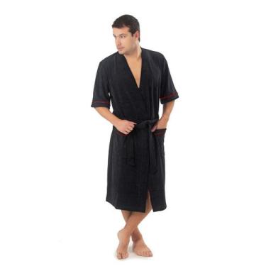 Imagem de Roupão Atoalhado Masculino - Conforto E Carinho, P, Preto