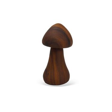 Imagem de Peça Decorativa Cogumelo em Cerâmica Estilo Madeira 20cm UF0038 BTC