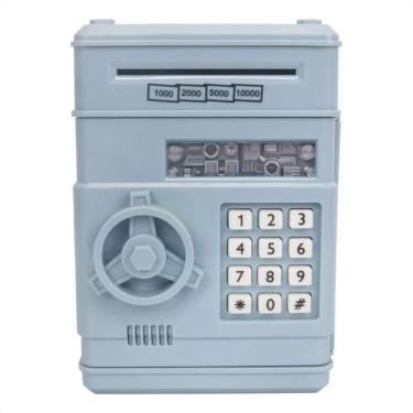 Imagem de Cofre Eletrônico Digital Infantil Puxa Nota Azul Claro XR011