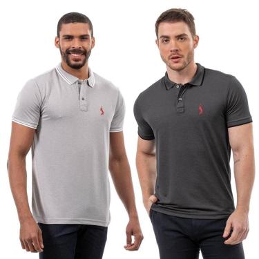 Imagem de Kit 2 Camisa Gola Polo Masculina Casual Conforto Moderna-Masculino