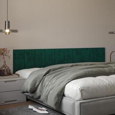 Imagem de Kit 10 Placas Cabeceira Modular Estofada Autocolante King - Via Nossa,