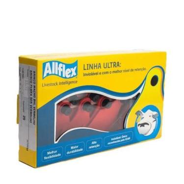 Imagem de Brinco grande liso vermelho C/25 - ALLFLEX