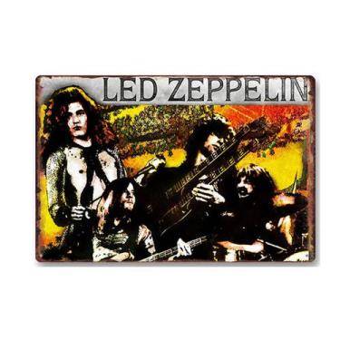 Imagem de Decoração de parede, pintura em ferro, cartaz de estanho, Led Zeppelin