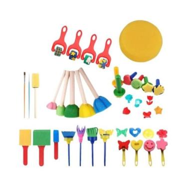 Imagem de Conjunto De 30 Peças De Esponjas Para Pintura, Ferramenta De Escovação