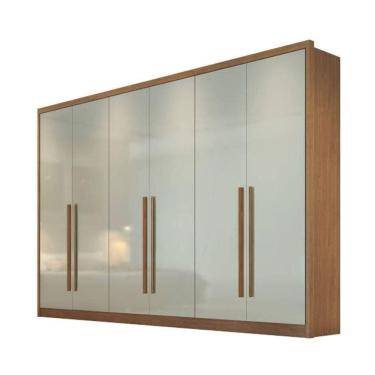 Imagem de Guarda Roupa Casal 100% Mdf 6 Portas 8 Gavetas - Robust -cumaru-fendi - Móveis Horizonte
