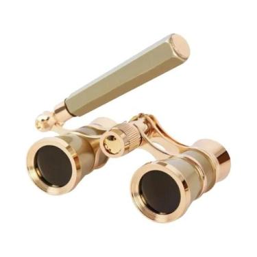 Imagem de Binóculos Retrô Femininos De Metal Com Corrente Para Teatro E Óptica -
