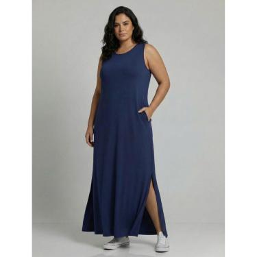 Imagem de Vestido Longo Aveloz Viscolycra Soltinho Plus Size com Bolso-Feminino