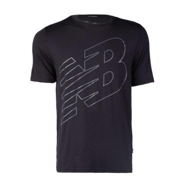 Imagem de Camiseta Masculina New Balance Logo Performance Manga Curta Preto-Masculino