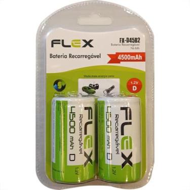 Imagem de Pilha Recarregavel Flexgold Grande ''D'' Com 2 Pecas 4500Mah Fx-D45B2 