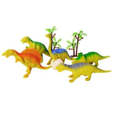 Imagem de Brinquedo kit dinossauros sortidos de plástico com 10 peças - FX TOYS
