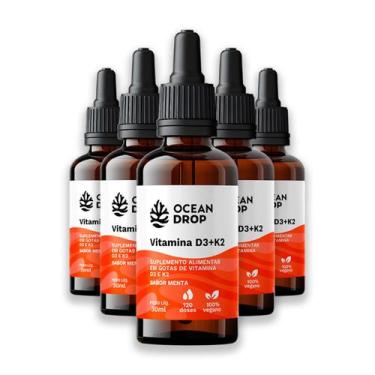 Imagem de Kit 5 Vitamina D3 K2 30ml Ocean Drop Sabor Menta, menta