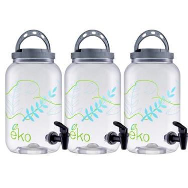 Imagem de Kit 3 Suqueira Dispenser 3,6 Litros Pote Com Alça Sabão Amaciante Pote