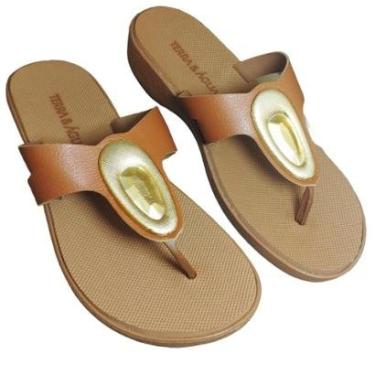 Imagem de Sandália Anatomica Chinelo Conforto Leve Terra e Agua Feminina OURO 470124-Feminino