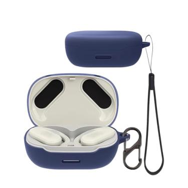 Imagem de Capa para fones de ouvido JBL Endurance Peak 3, capa protetora de silicone macio à prova de choque com mosquetão (azul)