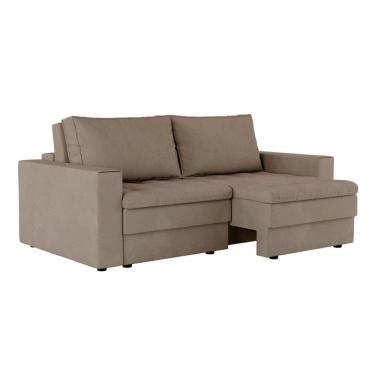 Imagem de Sofá 3 Lugares Retrátil Berna Suede Bege 210 cm