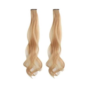 Imagem de Extensões De Cabelo Cacheado Colorido 50cm 60cm Sintético Ondulado Ros