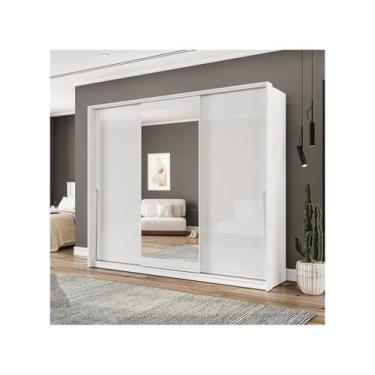 Imagem de Guarda Roupa Casal 3 Portas de Correr e 4 Gavetas Com Espelho 240850 L