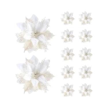 Imagem de Flores Artificiais Em Glitter Rosa, Vermelho E Dourado De 14,5cm, Deco