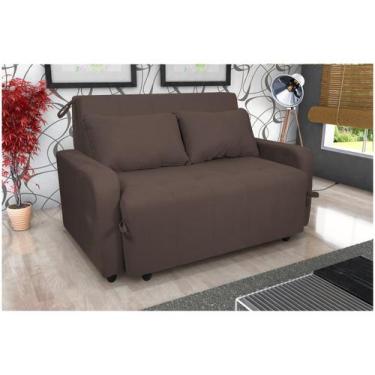 Imagem de Sofá Cama Compacto 2 lugares 1,38 larg Amora New Matrix, Marrom, 2