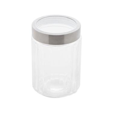Imagem de Pote de Vidro Com tampa de Aço inox com visor Acrílico 1,2L - Lyor