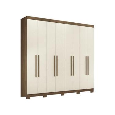 Imagem de Guarda-Roupa Casal Master New 8 Portas 4 Gavetas Jatoba/Areia - Santos