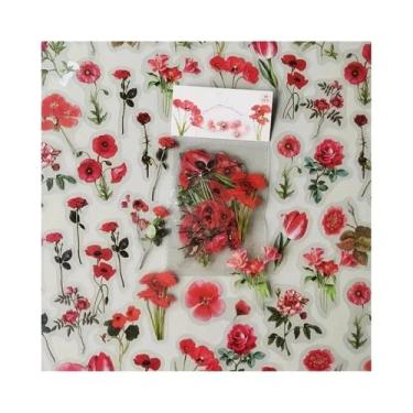 Imagem de Adesivos De Flores De Plantas Naturais 40 Peças JIANQI Material PET Tr