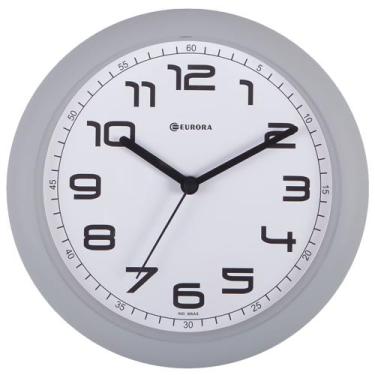 Imagem de Relógio de Parede Eurora Redondo 6517 (24,5 Cm), Cinza