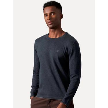 Imagem de Suéter Calvin Klein Jeans Masculino Tricot Gola Careca com Logo Azul Marinho-Masculino