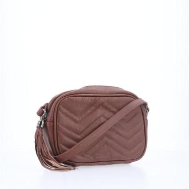 Imagem de Bolsa Crossbody Bernarda Matelassê Couro Bauarte, Marrom