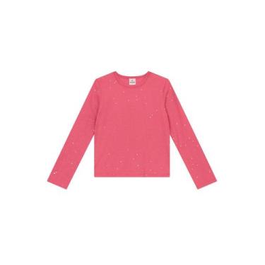 Imagem de Blusa infantil menina em cotton com brilho Brandili, 8, Vermelho