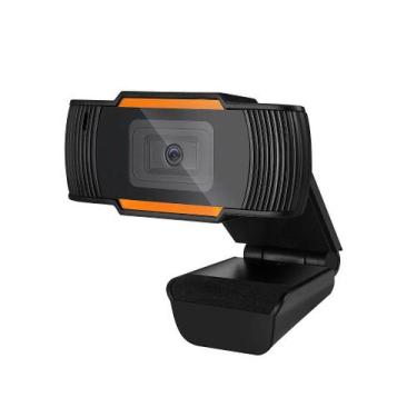 Imagem de Webcam BrazilPC HD 720p com Microfone V5 USB Preto e Laranja OEM Sem C