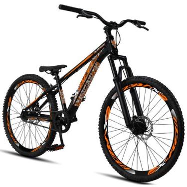 Imagem de Bicicleta Aro 26 Freeride X-rew Freios A Disco Coroa Única -, Preto, L